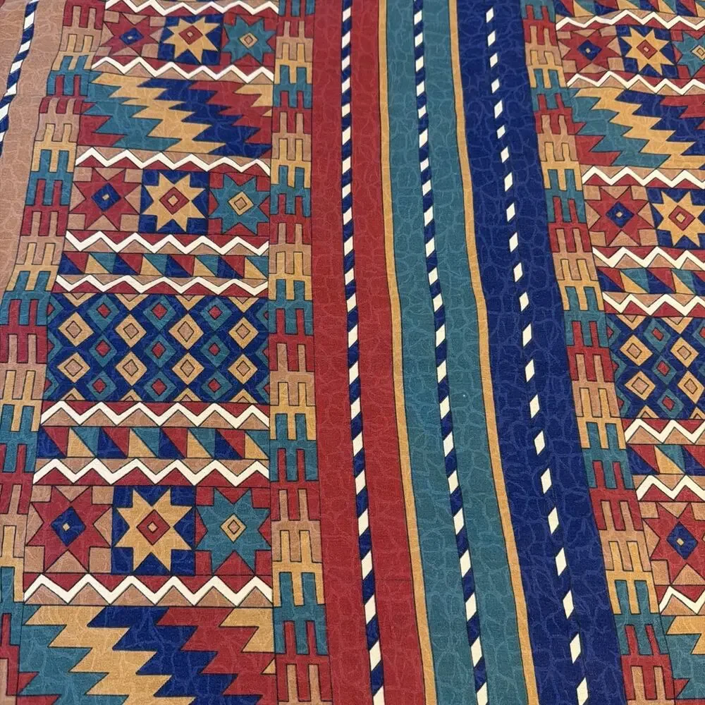 Vintage Beacon Looms Southwestern Aztec Print Full/Queen Size Duvet Shams USA